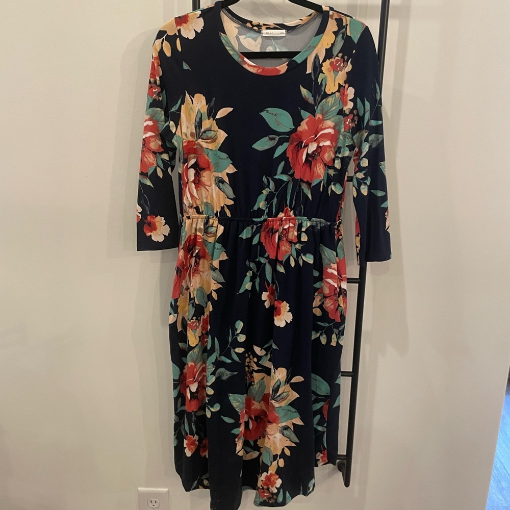 Floral Navy Dress